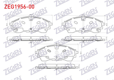 Zegen ZEG1956-00 Brake Pad Front Ford Ranger 2.0 Ecoblue 2019-/ 2.2 TDCi-3.2 TDCi 2011 — Brake Pads