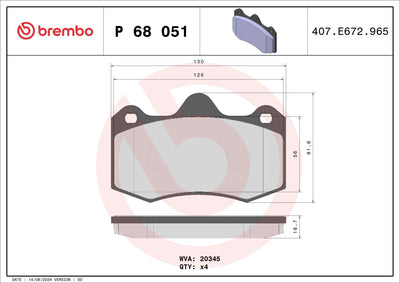 Brembo P68051 Brake Pad Front & Rear Low-Met Renault — Brake Pads