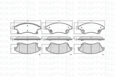 Kraftvoll 07010330 Front Brake Pad 15 Inch Astra J Cruze Aveo T300 — Brake Pads