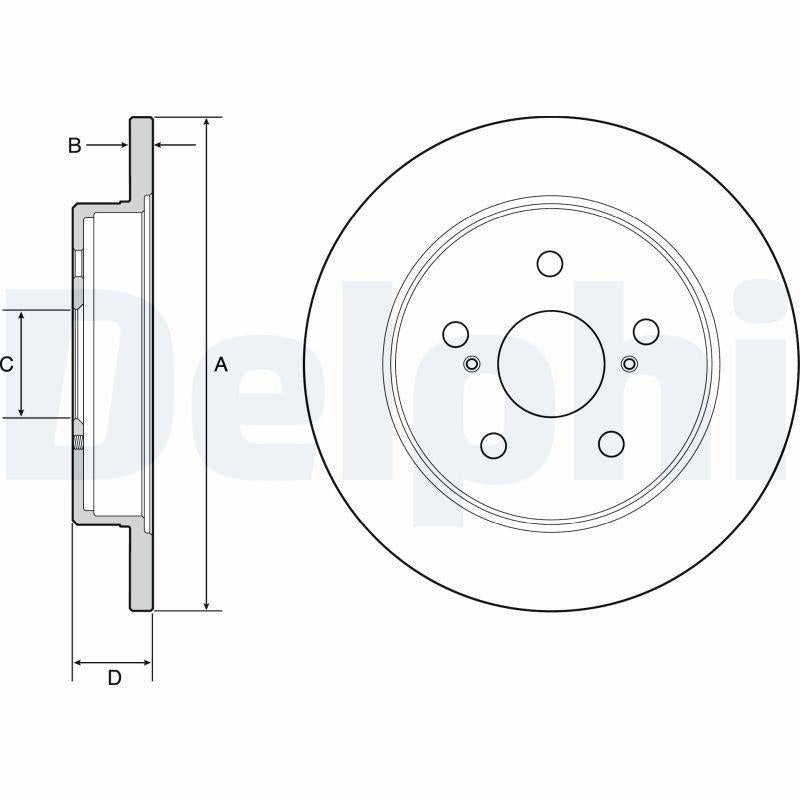 Delphi BG4928C Brake Disc Rear C-HR Corolla Cross RAV4 16-> 281mm — Brake Rotors & Drums