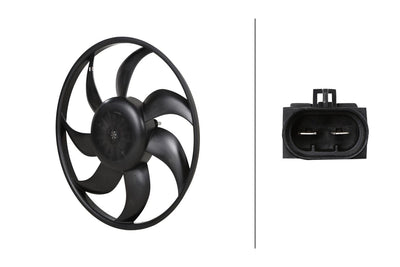 Hella 8EW366421-171 Fan Motor Opel Corsa D 1.0 1.2 1.4 06 > (388mm) 168W 12V — Motors, Pumps & Antennas