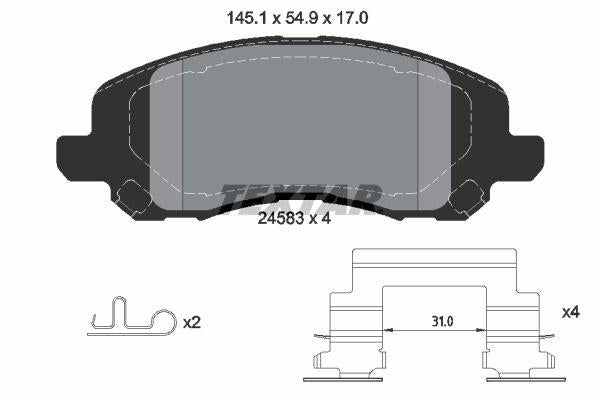 Textar 2458301 Brake Pad Sebring / Compass / Patriot Front