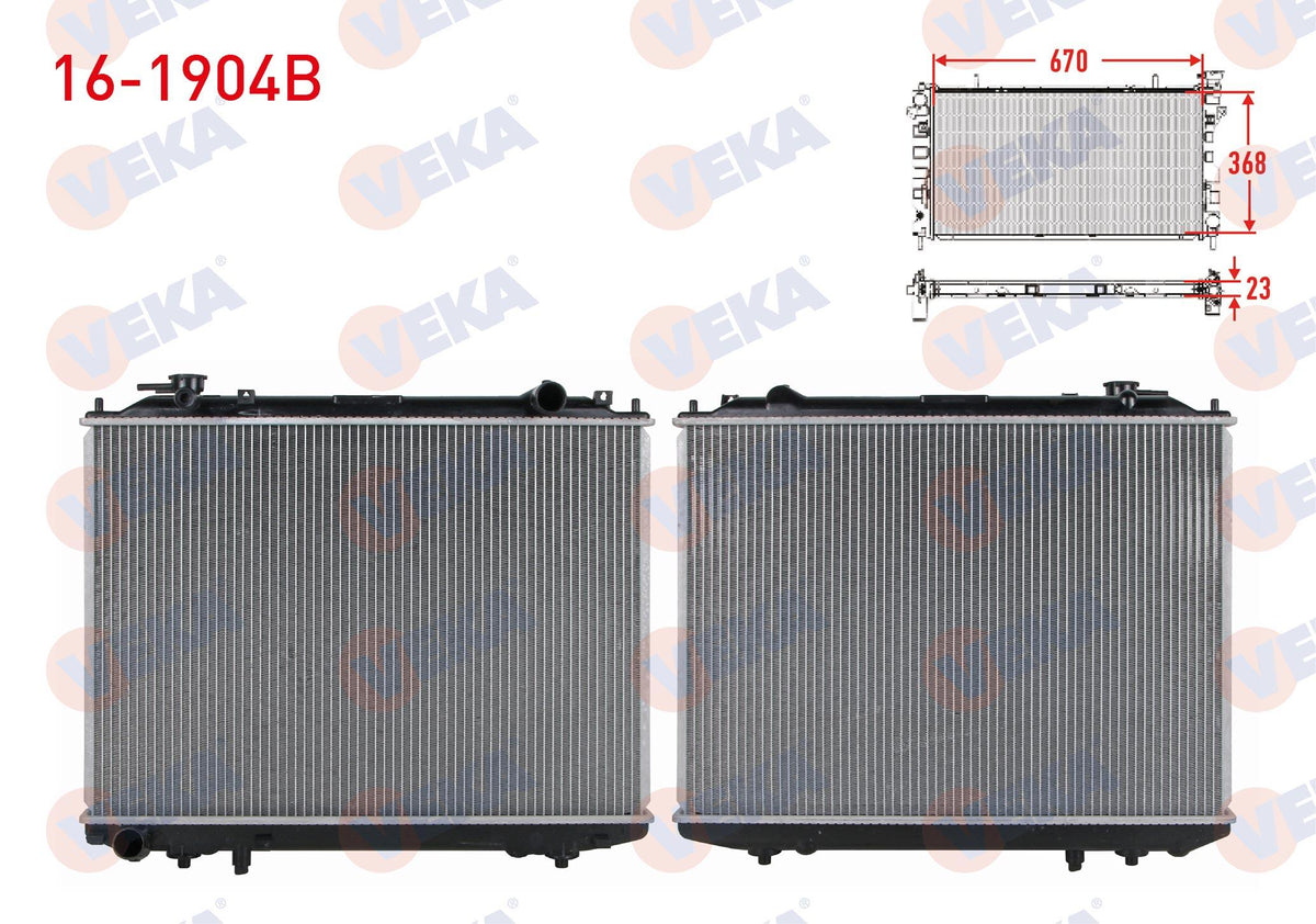 Veka 16-1904B Su Radiator Brazing Ford Ranger 2.5 D M-T Ac + /-1999-2002 — Radiators & Fans