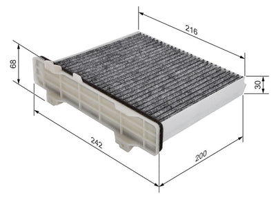 Bosch 1987432498 with Carbon Cabin Air Filter Mitsubishi Pajero III IV 2.5 TDI 3.2 Di-D 2000 — Air & Cabin Filters