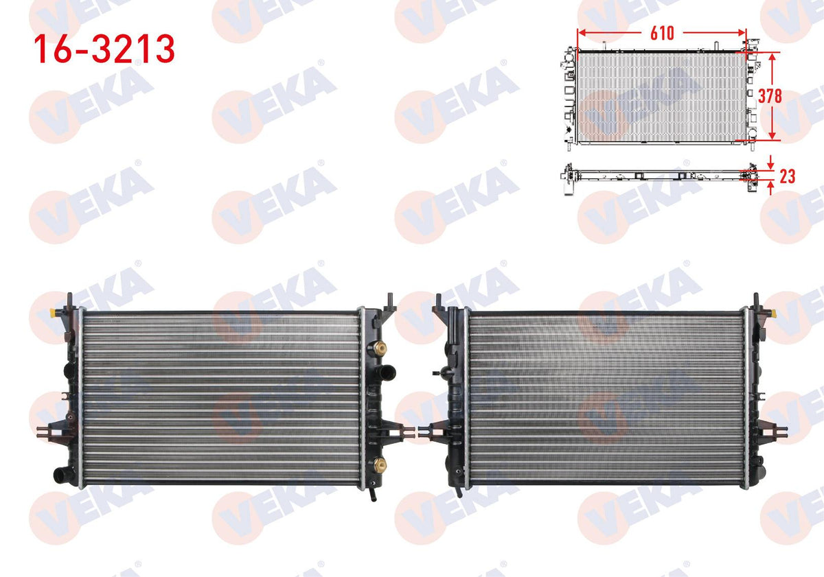 Veka 16-3213 Su Radiator Mechanical Opel Astra G (F69) 1.4 16V A-T Ac + /-1998-2005 — Radiators & Fans