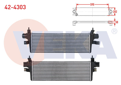 Veka 42-4303 Turbo Radiator (Intercooler) Toyota HI-Lux VIII Revo Pick Up (Gun1_,Gun13_) 2.4 D 2015 — Radiators & Fans