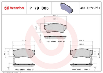 Brembo P79005 Brake Pad Front Low-Met Subaru — Brake Pads