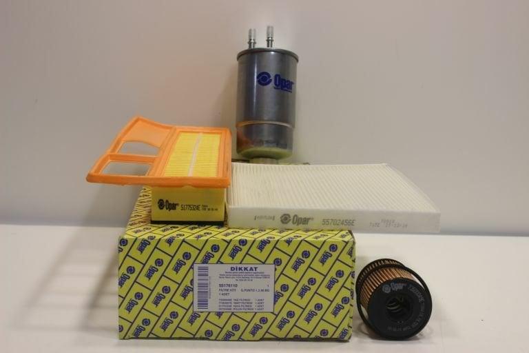 Opar Fiat Grande Punto Oil Maintenance Filter Set - Compatible with Euro 4 90 BG 1.3 Multijet — Maintenance & Service Kits