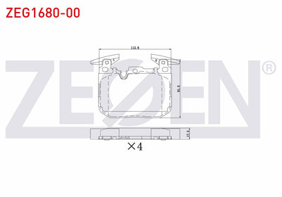 Zegen ZEG1680-00 Brake Pad Front Mini Cooper (F55) 1.5 2013-/ Cooper (F55) 1.5 D 2013-/ Cooper S (F55) 1.6 2013 — Brake Pads