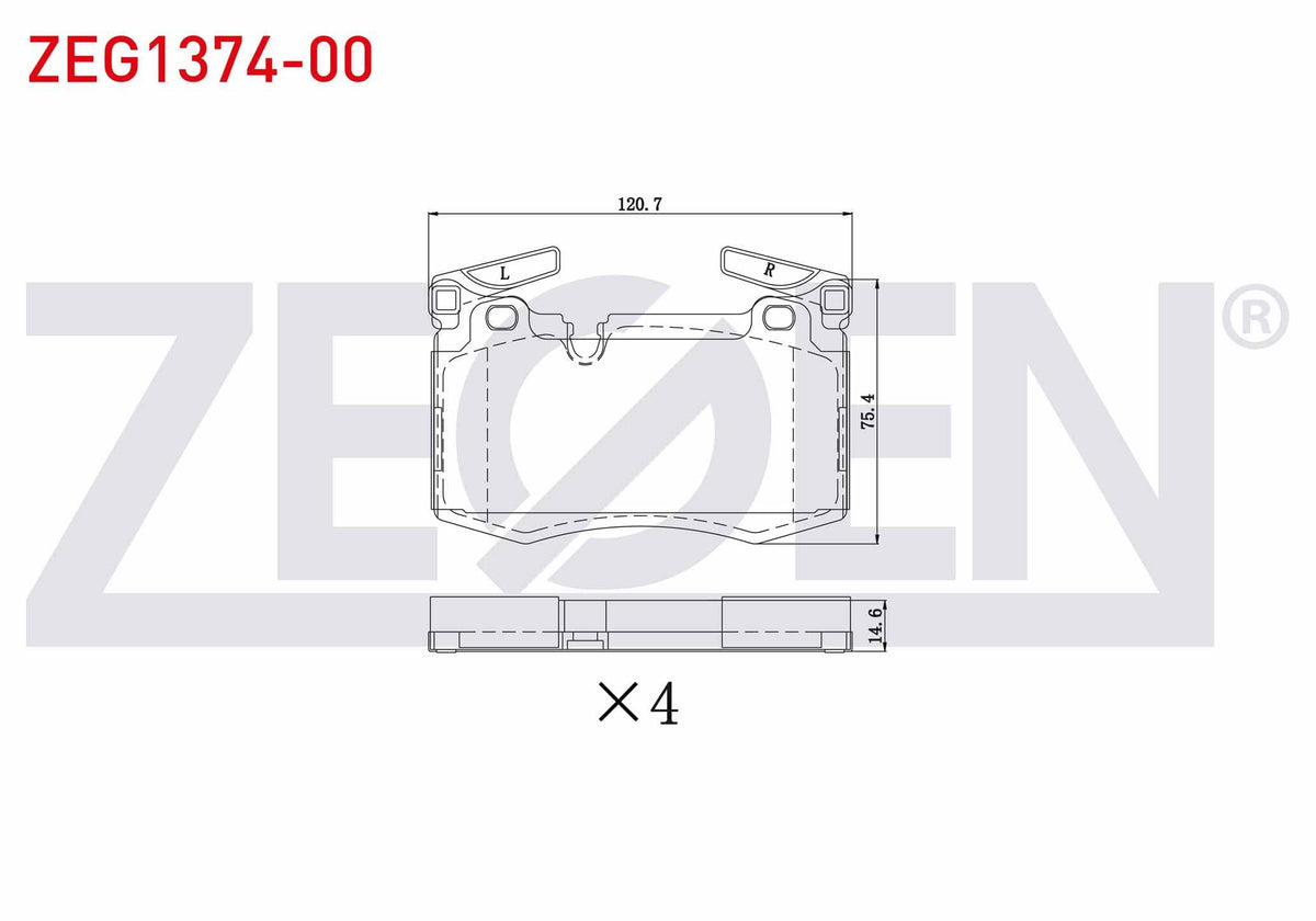 Zegen ZEG1374-00 Brake Pad Front Mini Cooper (R56) 1.6 D 2006-2013 / 1.6i 2006-2013 / Mini Cooper (R56) One 1.6 — Brake Pads
