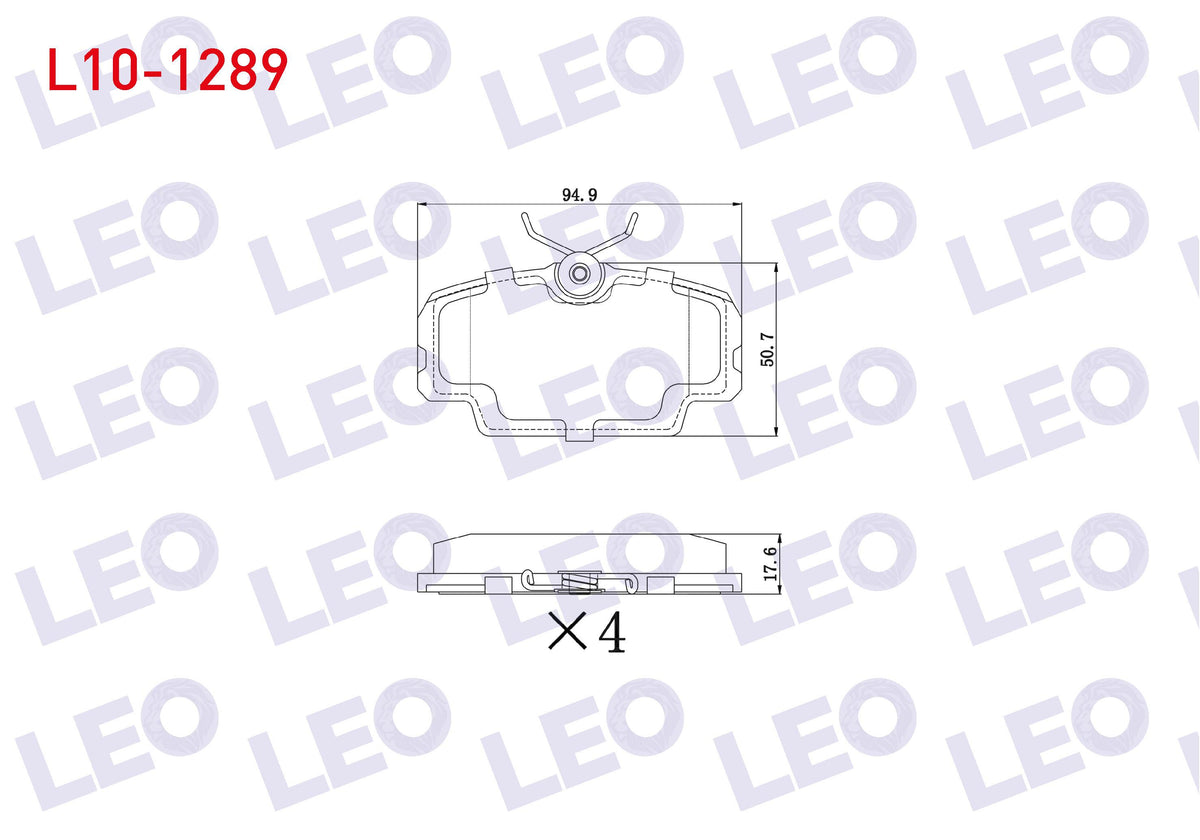 LEO L10-1289 Brake Pad Front Mercedes 190 (W201) 2.0 1982-1993 / 2.5 1982-1993 / D 2.5 1982-1993 / BMW 3 Series — Brake Pads