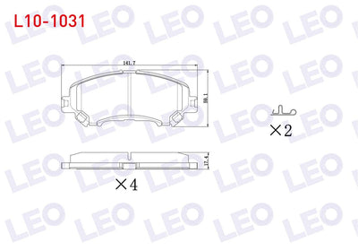 LEO L10-1031 Brake Pad Front Nissan Qashqai 2014-/ X-Trail 2013-/ Renault Kadjar 2015-/ Megane IV 2016-/ Talisma — Brake Pads