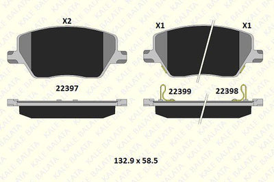 Kale 2239719205KD13 Fiat Egea 2015- 1.3 D 1.4 1.6 Front Brake Pad Set