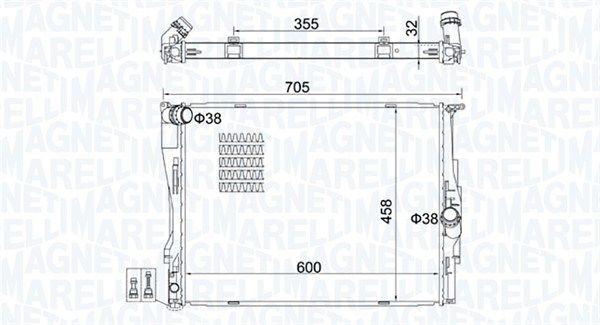 Magneti Marelli 350213160700 Su Radiator E81-E82-E87-E88-E90-E91-E92-E93-X1 E84 N45-N45n-N46-N46n 05-15 — Radiators & Fans