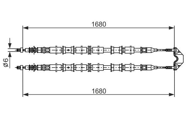 Bosch 1987482107 Brake Cable (Opel) — Brake Cables & Hardware