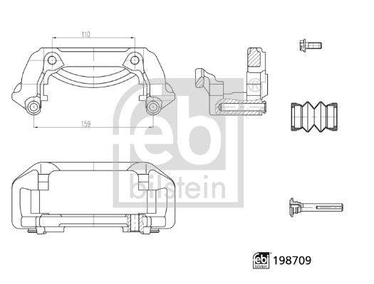 Febi Bilstein 198709 Caliper Holder Left-Right Mercedes C Series W203 Cl203 S203 00-07 — Brake Calipers