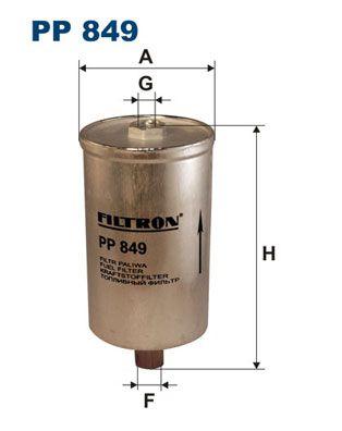 Filtron PP849 Fuel Filter (Gasoline) Golf II Jetta II Toledo I A80 A90 A100 A6 Scirocco 1.6 / 1.8 / 2.0 / 2 — Fuel Delivery