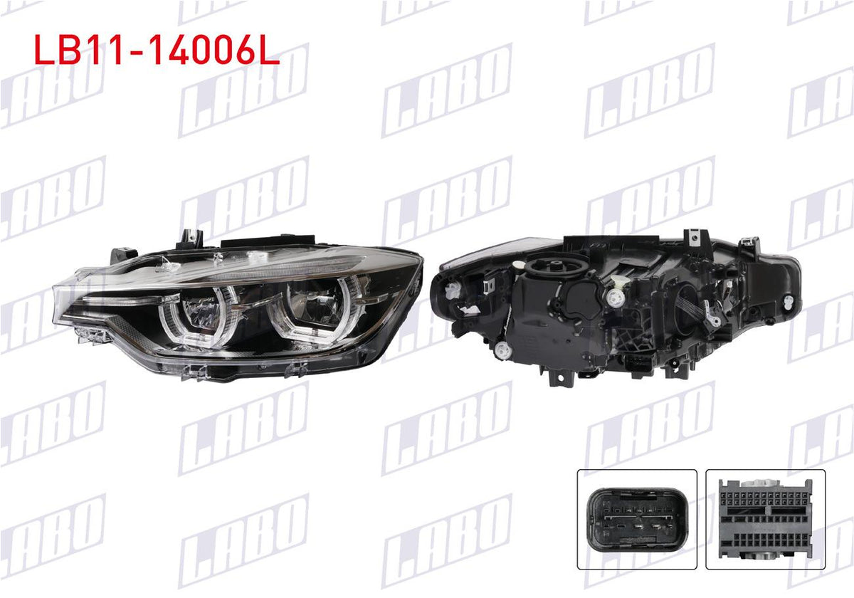LABO LB11-14006L Headlight Left Led Chrome with Frame BMW 3 Series (F30 LCI) 2016-2019