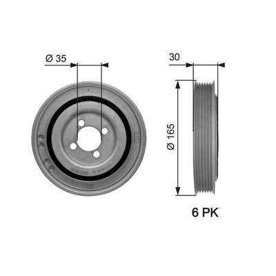 Gates TVD1032 Crankshaft Pulley Fiat Doblo Grande Punto Idea Panda Punto Corsa C D E Astra H J Meriva — Pulleys & Tensioners