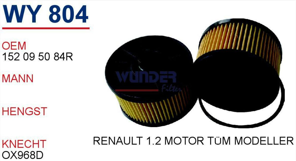 Wunder Renault Clio 4 2012-2018 0.9 tCe 1.3 tCe Oil Filter — Oil Filters