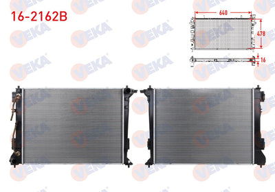 Veka 16-2162B Water Radiator Brazing Hyundai Tucson (Tle) 1.6 GDI A-T 2015 — Radiators & Fans