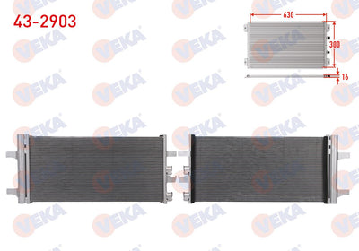 Veka 43-2903 A/C Condenser Mini Cooper (F55) 1.5-1.5 D 2013-/ Cooper S (F55) 2.0 2013-/ Clubman (F — Condensers & Evaporators
