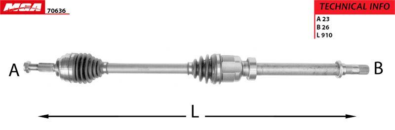 MGA 70636 Axle Complete Right ABS Li Clio IV 1.5 K9k — Axles, CV Joints & Boots