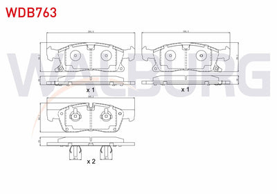 WALBURG WDB763 Brake Pad Front with Wear Indicator Jeep Grand Cherokee IV (Wk,Wk2) 3.0 Crd 4X4 2010 — Brake Pads