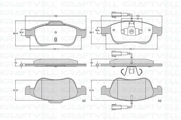Kraftvoll 07010431 Front Brake Pad Alfa Romeo Giulietta 1.4 Tb 10= > 1.6 Jtdm 105 10= > — Brake Pads