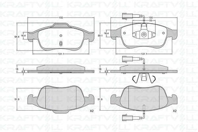 Kraftvoll 07010431 Front Brake Pad Alfa Romeo Giulietta 1.4 Tb 10= > 1.6 Jtdm 105 10= > — Brake Pads