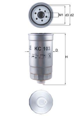 Mahle KC103 Fuel Filter Bravo Marea Multipla Punto II Alfa 145 / 146 1.9Jtd — Fuel Delivery