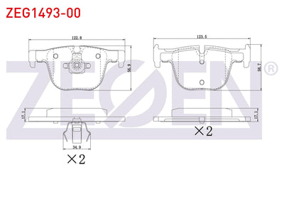 Zegen ZEG1493-00 Brake Pad Rear BMW 3 Series (F30) 335 i 2011 — Brake Pads
