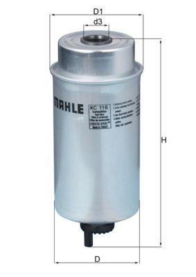 Mahle KC116 Fuel Filter Ford Transit V184/V347 01-06 2.0/2.4 TDCi/Di — Fuel Delivery