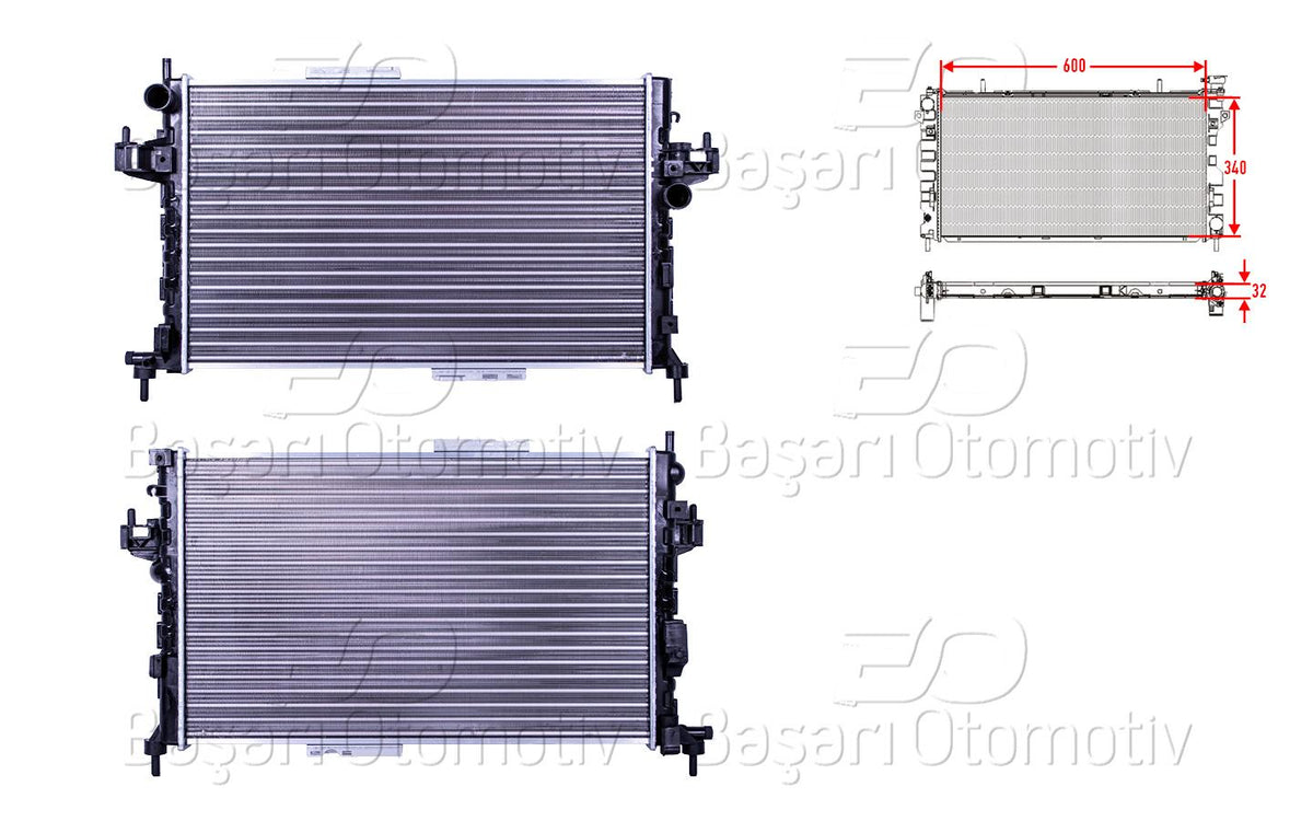 AUTOLUX 1300259 Water Radiator Mechanical Mt 600X340x32 Opel Corsa C 1.3 1.7Cdti 00 > — Radiators & Fans