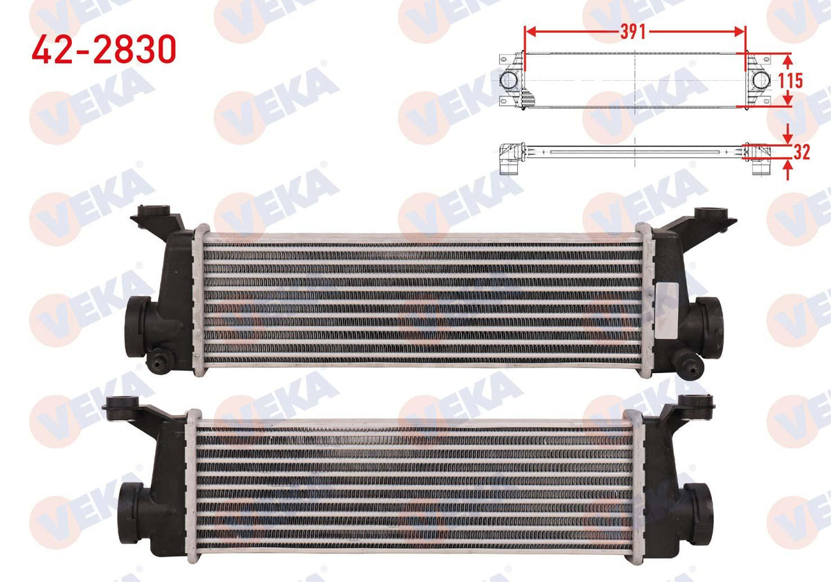 Veka 42-2830 Turbo Radiator (Intercooler) Mercedes A-Series (W168) A 160 CDI 75 Hp 2001-2004 — Radiators & Fans