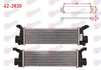 Veka 42-2830 Turbo Radiator (Intercooler) Mercedes A-Series (W168) A 160 CDI 75 Hp 2001-2004 — Radiators & Fans