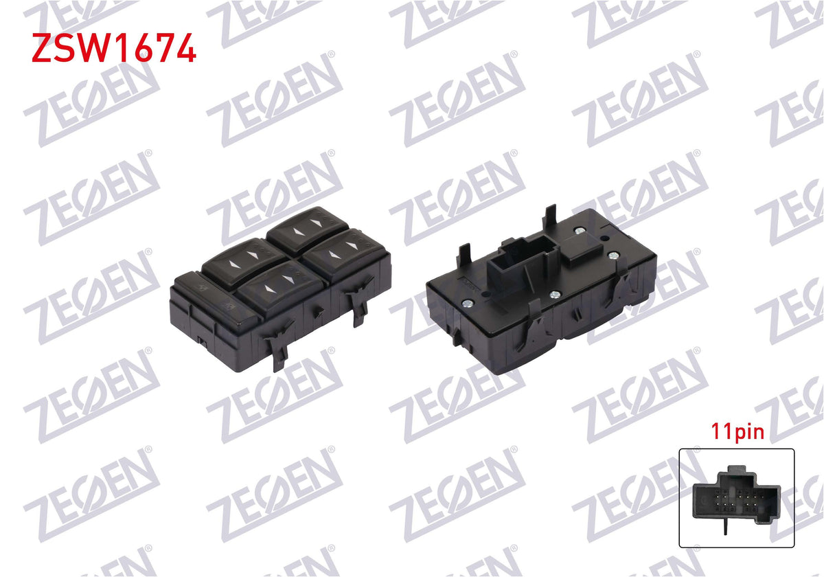 Zegen ZSW1674 Glass Release Switch Group 11 Pin Ford Mondeo 2000-2007 — Switches & Relays