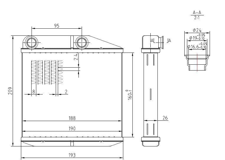 MGA 80772 Heater Core Brazing (Peugeot: Bipper-Citroen: Nemo /Fiat:Fiorino Linea Grande Punto *Borusuz* — Heater & Blower