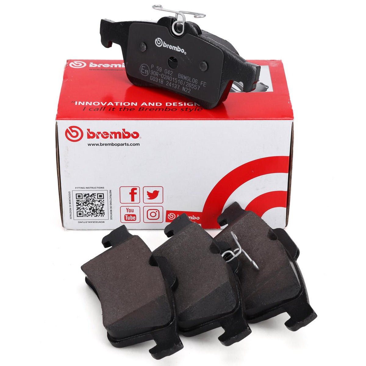 BREMBO P59042 - Rear Brake Pads for Ford Focus Cmax & Volvo S40 V50 C30