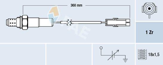 FAE 77101 Oxygen Sensor (Catalytic Converter) Astra F/G, Vectra A/B and 6 more models — Oxygen & Air-Fuel
