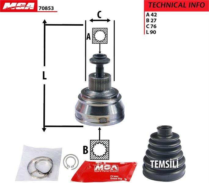 MGA 70853 CV Joint Outer Left & Right (Audi: A4 1.8-2.0 TDI 08-15) — Axles, CV Joints & Boots
