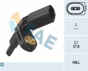 FAE 78012 ABS Sensor Front Left for Golf, Passat and 2 more models — Brake Sensors & ABS