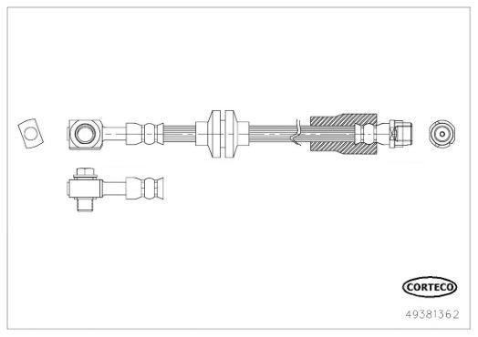 Corteco 49381362 Brake Hose Opel Mokka 12 — Brake Hydraulics