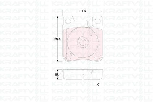 Kraftvoll 07010427 Brake Pad Rear W203 01 > 07 C208 97 > 02 W124 93 > 95 W210 96 > 02 W140 93 > 98 — Brake Pads