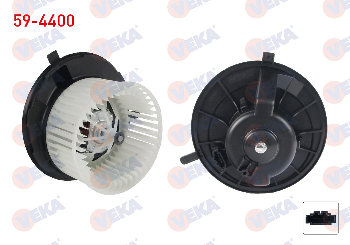 Veka 59-4400 Heater Motor Man.with A/C VW Jetta III 2005-2010 / Jetta IV 2011-/ Golf VI 2008-2013 / Caddy I — Heater & Blower