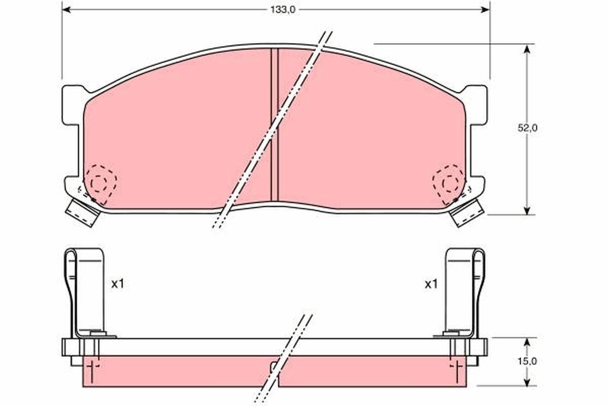 TRW GDB737 Brake Pad Brake Front Kia Besta Mazda E2200 Bongo K2700-K2500