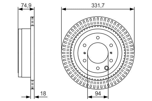 Bosch 0986479T90 Disc Rear Mitsubishi Pajero V9 07-, 3.2 DI-D, Air 331-6/332-6 | Set of 2