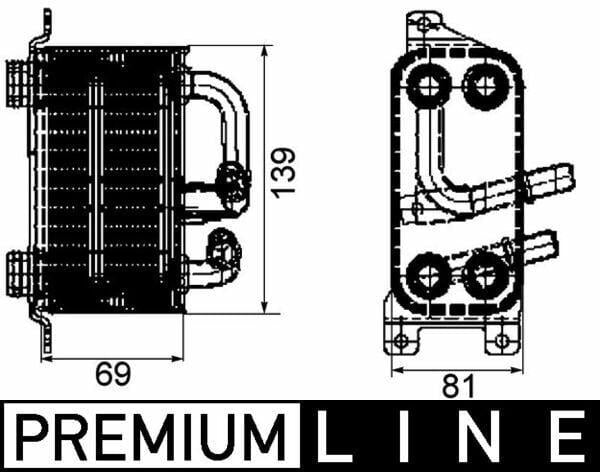 MAHLE BEHR Oil Cooler E-60 E-63 E-65 - Compatible with N-52 N-53 — Oil System