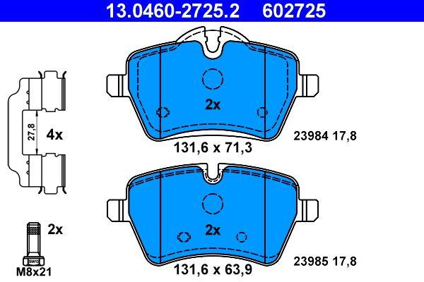ATE 13.0460-2725.2 Brake Pad Front Mini Clubman R55 R57 Cooper S R56 Countryman R60 Coupe R58 Paceman R61 — Brake Pads