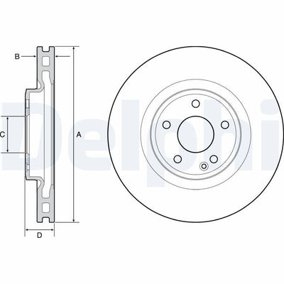 Delphi BG4659C Brake Disc 117 / 176 / 246 Front — Brake Rotors & Drums